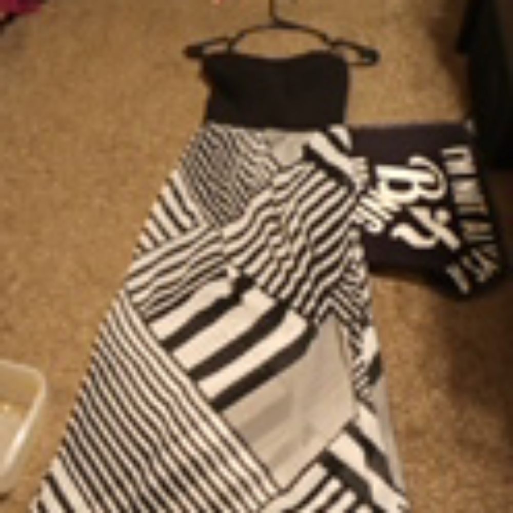 Strapless dress.